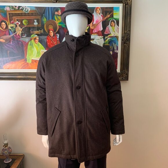 Bugatti NWOT Men's 42R Real Down Wool Full Zip Button Closure Coat Jacket - Picture 2 of 12